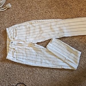Sky and Sparrow Striped High Waisted Petite Jeans
